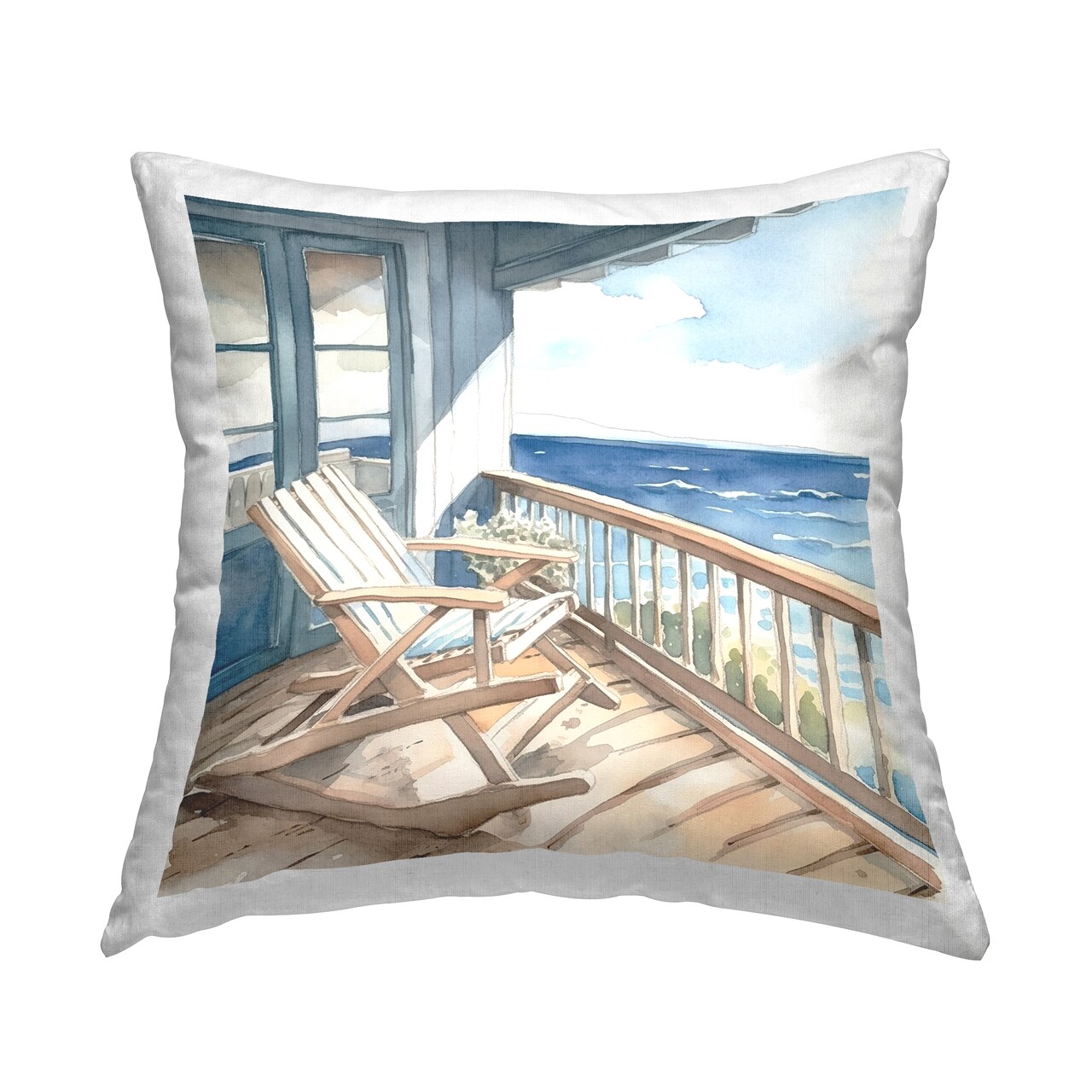 Stupell Industries Coastal Porch View Decorative Printed Throw Pillow